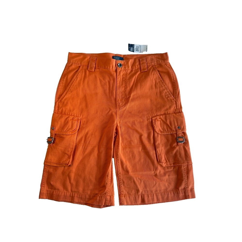 Polo Ralph Lauren Cargo Shorts Boys Size 18 Orange Gorpcore Utility‎ Preppy NWT